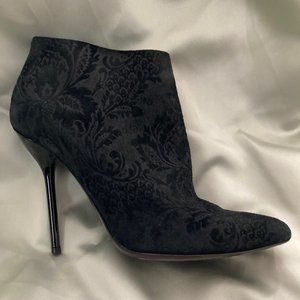 🌟HOST PICK🌟 Gucci Noah Brocade Black Leather Suede Ankle Boots Booties Size 36